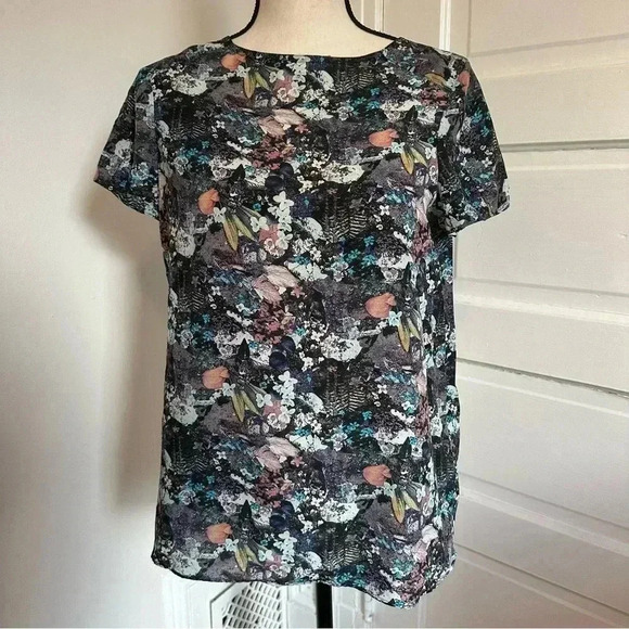 All Saints Bonanza Italian Silk Blouse Size 6 / Small EUC Beautiful Print 😍 - Picture 2 of 9